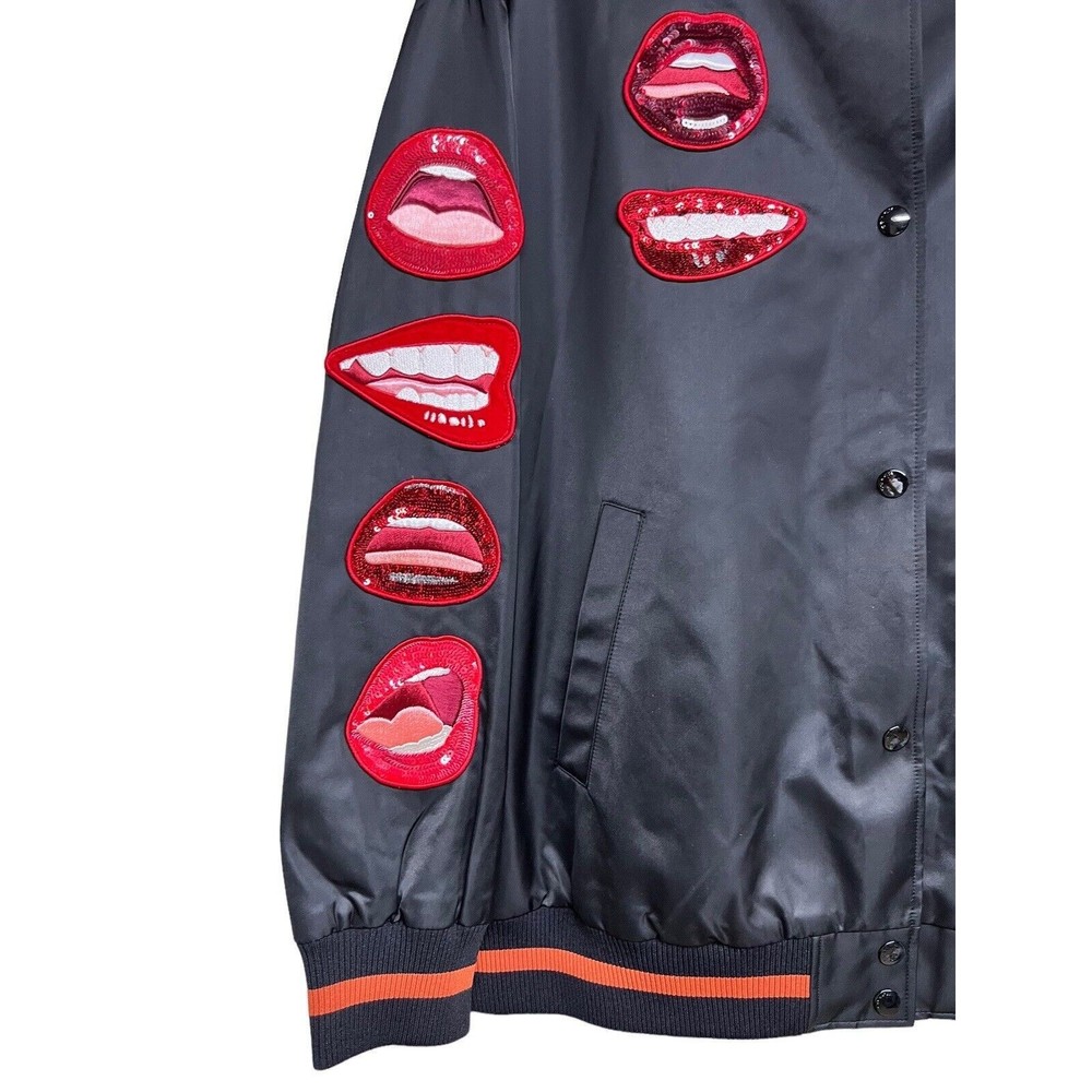 Coach X Tom Wesselmann Souvenir Jacket Lips Black Women’s Size Large - Picture 6 of 11